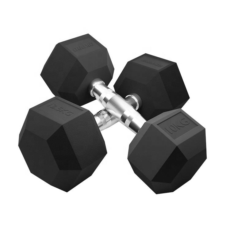 Rubber Coated Hex Dumbbells