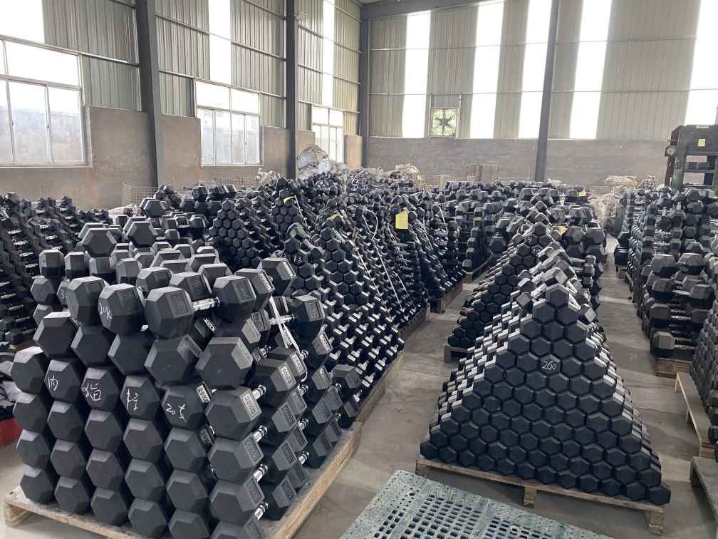 Rubber Coated Hex Dumbbells