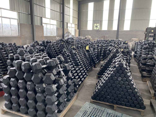 Rubber Coated Hex Dumbbells